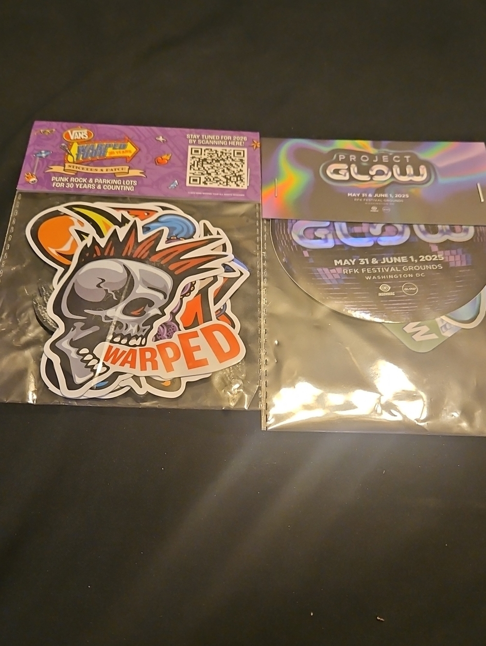 Warped Tour 30 Years And Project Glow 2025 Stickers and Patch
